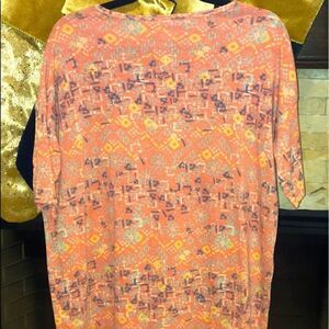 Lularoe Irma Coral Tribal Print Tunic Shirt  XS